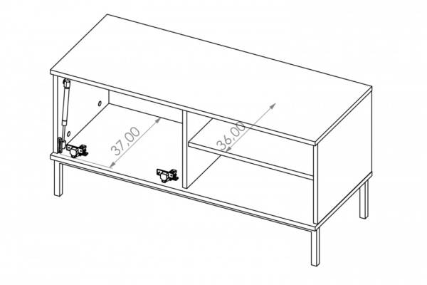 TV-Kommode ERISTO small Hickory-Holzoptik für Vorzimmer | www.artigo.at